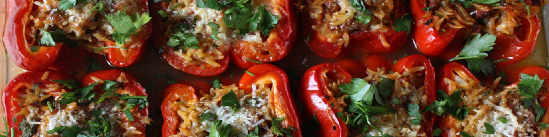 Receta con carne picada-Pimientos rellenos al estilo griego