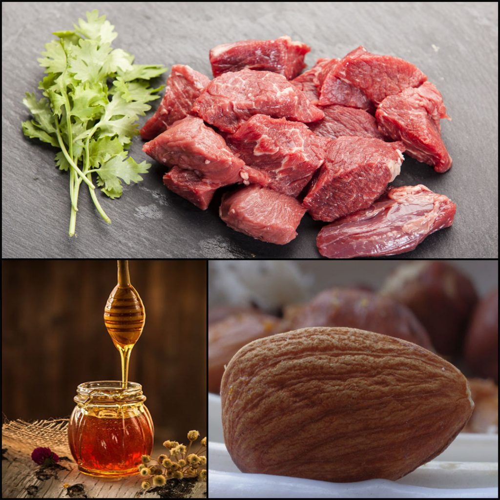 Como preparar la carne y almendras glaseadas con miel